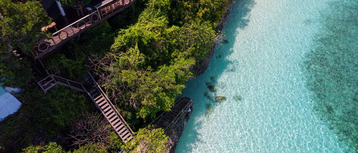 The Seascapes property on the coast at Tanjung Bira, South Sulawesi, seen from above